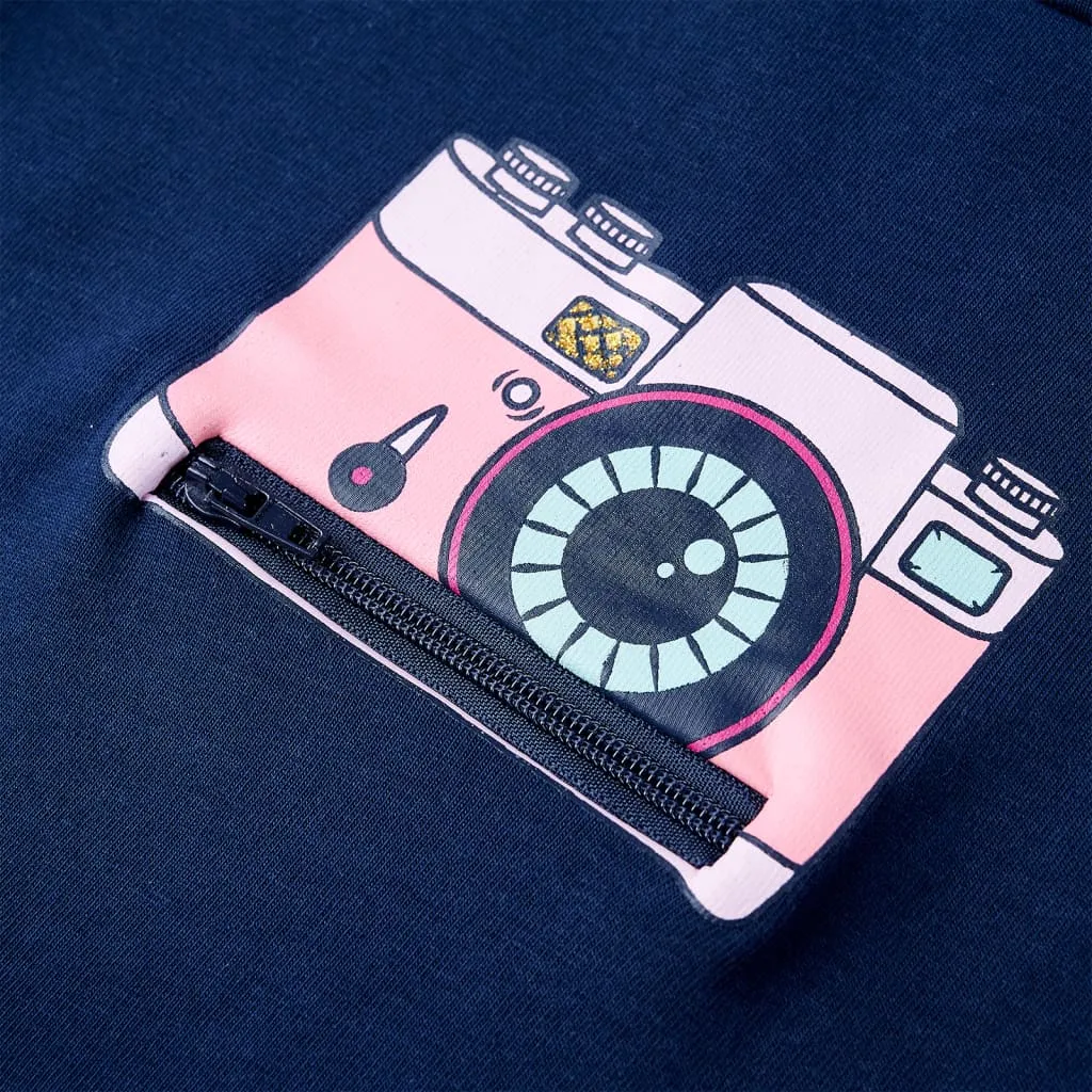 vidaXL Kinder-T-Shirt Marineblau 140 – Bild 4