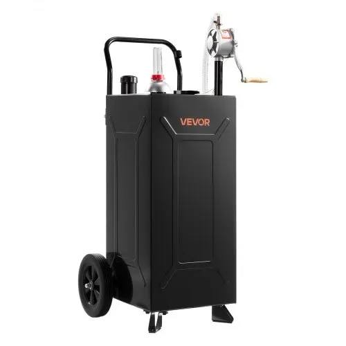 VEVOR 113,6L Kraftstofftrolley Mobile Tankanlage mit Handpumpe Schwarz, Tragbarer Kraftstofftank für Auto Rasenmäher Boot, Mit 2 Rollen & Ölstandsanzeige, Für Benzin & Diesel, Kohlenstoffstahl – Bild 10