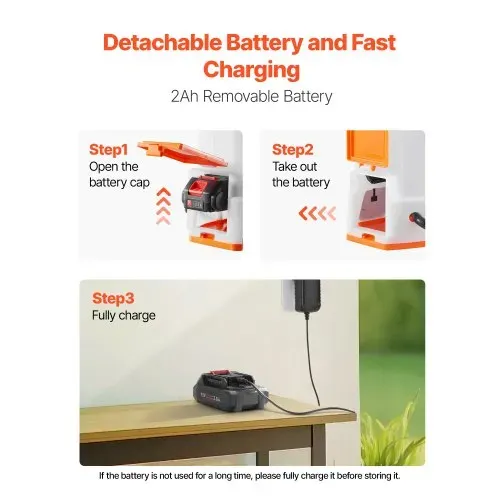 VEVOR Akku-Sprühgerät, 12 L, elektrischer Rücken-Drucksprüher, 2 einziehbare Stäbe und 5 Düsen, einstellbar 0–6 bar, 2 Stunden Laufzeit, tragbarer Pumpsprüher für Hof, Garten und Rasen – Bild 2