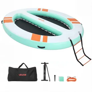 VEVOR Aufblasbares Schwimmdock, 3,05×2,44 m, Schwimmplattform mit Rutschfester Oberfläche, Tragetasche & Abnehmbarer Leiter, Schwimmende Insel, Wasserplattform für Pool, Strand & Meer, Oval VEVOR Aufblasbares Schwimmdock, 3,05×2,44 m, Schwimmplattform mit Rutschfester Oberfläche, Tragetasche & Abnehmbarer Leiter, Schwimmende Insel, Wasserplattform für Pool, Strand & Meer, Oval
