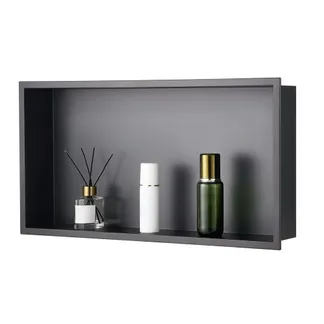 VEVOR Duschnische, 10,16×33,02×63,5 cm große Wandnische, Seifen- und Shampoo-Aufbewahrungsorganizer aus Edelstahl, langlebig und einfach zu installieren, schwarz für Badezimmer VEVOR Duschnische, 10,16×33,02×63,5 cm große Wandnische, Seifen- und Shampoo-Aufbewahrungsorganizer aus Edelstahl, langlebig und einfach zu installieren, schwarz für Badezimmer