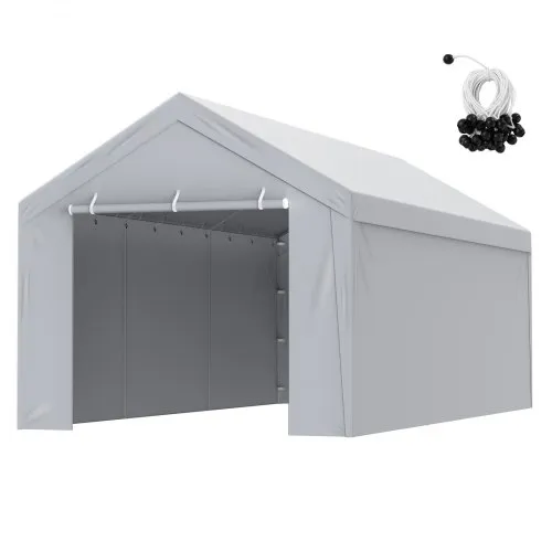 VEVOR Carport Garagezelt, oben + Seitenwand 3 x 6 m, Garagenzelt-Unterstandplane, wasserdicht und UV-geschützt, einfache Installation mit Spanngurten, weiß (Rahmen nicht im Lieferumfang enthalten) VEVOR Carport Garagezelt, oben + Seitenwand 3 x 6 m, Garagenzelt-Unterstandplane, wasserdicht und UV-geschützt, einfache Installation mit Spanngurten, weiß (Rahmen nicht im Lieferumfang enthalten)