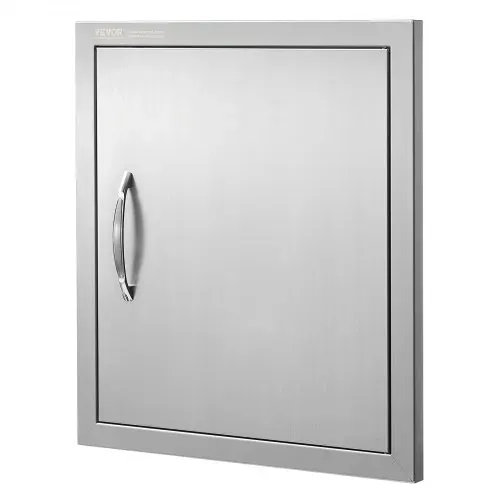 VEVOR Grill-Zugangstür, 457 x 508 mm, Einzelne Außenküchentür, Flächenbündig Montierte Edelstahltür, Vertikale Wandtür mit Griff und Haken, für Grillinsel, Grillstation, Außenschrank – Bild 9