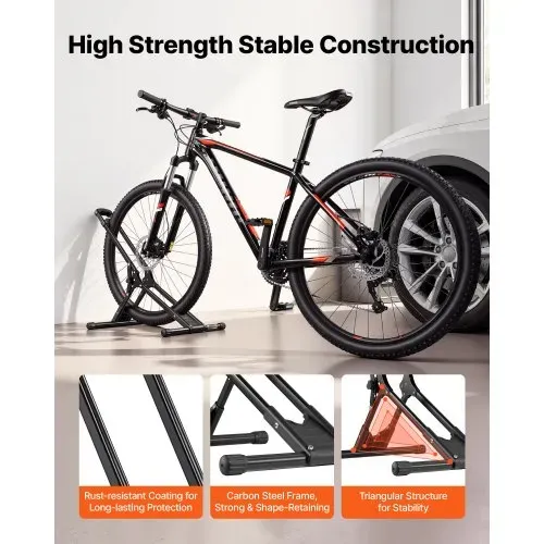 VEVOR Fahrradständer Faltbar Freistehender Abstellständer für MTB Rennrad, Kohlenstoffstahlrahmen, Ø508-737 mm / 20-29 Zoll Reifen, Breite bis 75 mm / 2,9 Zoll, Bodenständer für Zuhause Garage Lager – Bild 4