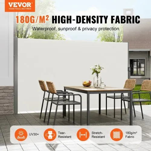 VEVOR Seitenmarkise 160 x 300 cm Seitenwandmarkise aus Polyestergewebe mit PU-Beschichtung Markise einziehbarer Griff mit Federmechanismus Sichtschutz Blickschutz für Balkone Innenhöfe UV30 Beige VEVOR Seitenmarkise 160 x 300 cm Seitenwandmarkise aus Polyestergewebe mit PU-Beschichtung Markise einziehbarer Griff mit Federmechanismus Sichtschutz Blickschutz für Balkone Innenhöfe UV30 Beige