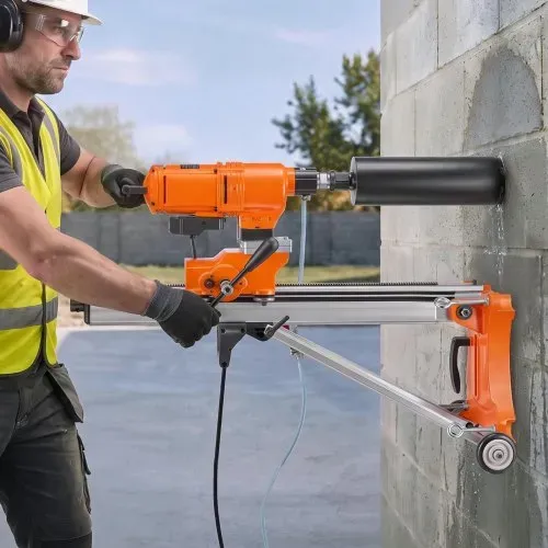 VEVOR Diamant Kernbohrgerät 4500W Kernbohrmaschine Trocken & Nass 20-450mm, für Beton Ziegel Stein 127mm Nassbohrer Neigbarer Ständer Fahrgestell 1150U/min 3-Stufiger Drehzahlregler UNC1 1/4-7-Gewinde – Bild 7