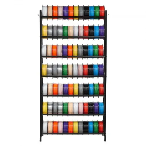 VEVOR Filament Lagerregal für 3D-Drucker, 7 Ebenen, Filamentspulenhalter, 840 x 320 x 1650 mm, Tragkraft 54,4 kg pro Ebene, 3D-Druckerzubehör für 3D-Druckstudio, Werkstatt, Schwarz – Bild 7