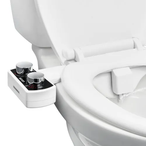 VEVOR Bidetaufsatz ultradünner Toilettensitz-Aufsatz mit 2 einziehbaren Düsen & einstellbarem Wasserdruck, nicht elektrischer Kaltwassersprüher für die Wasserwäsche vorne & hinten WC-Aufsatz VEVOR Bidetaufsatz ultradünner Toilettensitz-Aufsatz mit 2 einziehbaren Düsen & einstellbarem Wasserdruck, nicht elektrischer Kaltwassersprüher für die Wasserwäsche vorne & hinten WC-Aufsatz