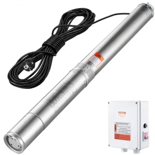 VEVOR Tiefbrunnen-Tauchpumpe, 2200 W, 230 V, 9,8 m³/h Durchfluss, 144 m Förderhöhe, mit 19,4 m Kabel und externer Steuerbox, Edelstahl-Wasserpumpen für industrielle Bewässerung und den Heimgebrauch, IP68 wasserdicht – Bild 10