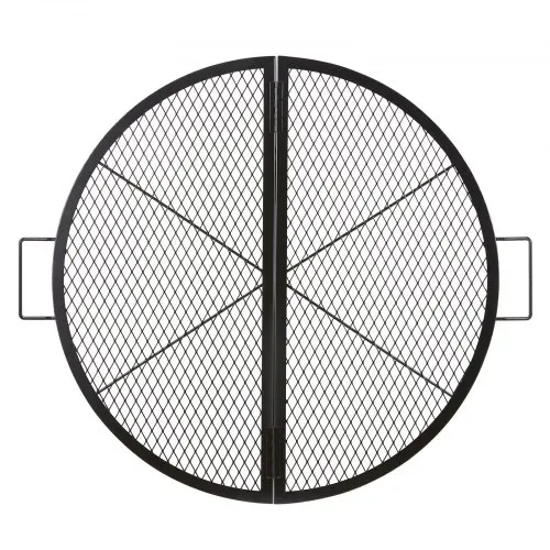 VEVOR Φ 910 x 25 mm X-Marks Feuerstellen-Grillrost, Faltbarer Runder Grillrost, Robuster Lagerfeuer-BBQ-Grillrost aus Stahl mit Griff & Stütz-X-Draht, Tragbares Camping-Kochgeschirr, Schwarz – Bild 8