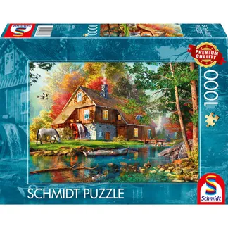 Wassermühle im Herbst, Puzzle Wassermühle im Herbst, Puzzle