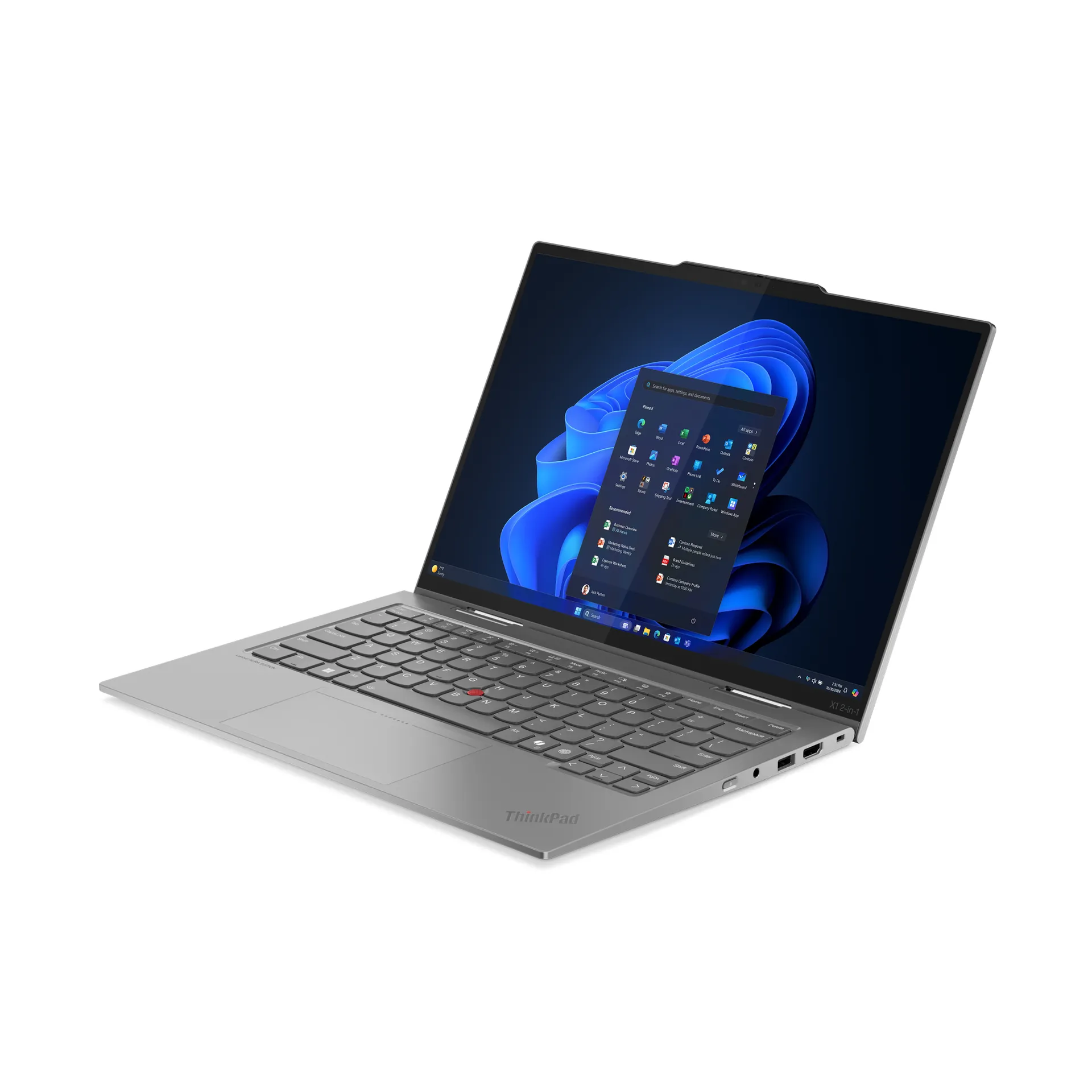 Lenovo ThinkPad X1 2-in-1 Gen 10 Aura Edition Copilot+ PC Intel Core Ultra 7 258V Hybrid (2-in-1) 35,6 cm (14") Touchscreen WUXGA 32 GB LPDDR5x-SDRAM 1 TB SSD Wi-Fi 7 (802.11be) Windows 11 Pro Deutsch Grau – Bild 5