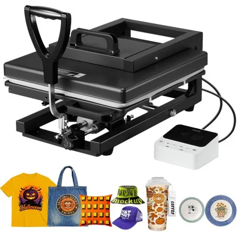 VEVOR Transferpresse 38 x 38 cm 5 in 1 Multifunktion, schnelles & gleichmäßiges Aufheizen, Heißpressmaschine Sublimationspresse Hitzepresse für T-Shirts/Tassen/Becher/Kappen/Teller, schwarz VEVOR Transferpresse 38 x 38 cm 5 in 1 Multifunktion, schnelles & gleichmäßiges Aufheizen, Heißpressmaschine Sublimationspresse Hitzepresse für T-Shirts/Tassen/Becher/Kappen/Teller, schwarz