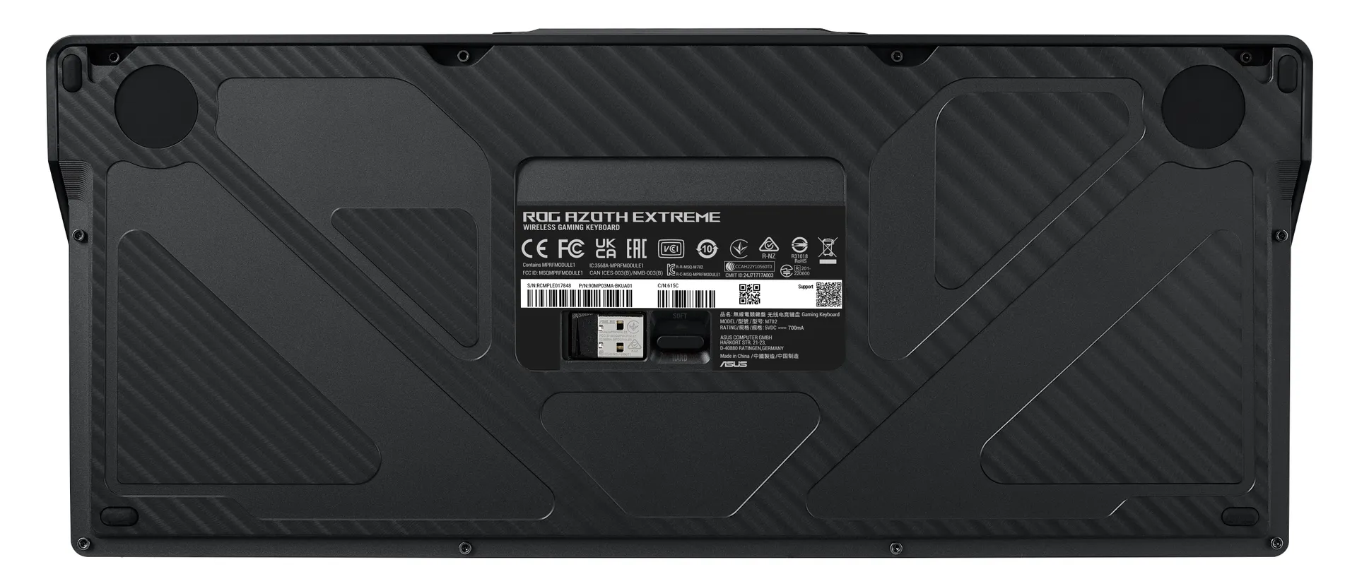 ASUS ROG Azoth Extreme Tastatur Gaming USB + RF Wireless + Bluetooth QWERTZ Schwarz – Bild 5