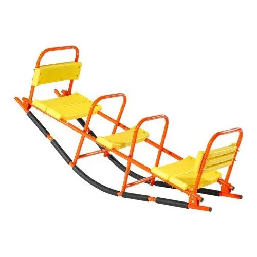 VEVOR Kinderwippe, 90 kg Tragkraft, Schaukelwippe aus Metall mit Griffen, Karussellwippe für Kinder ab 3 Jahren, Gartenwippe für draußen, Rasen, Hinterhof, Spielplatz, 2 Sitze, 1535x490x645 mm – Bild 10