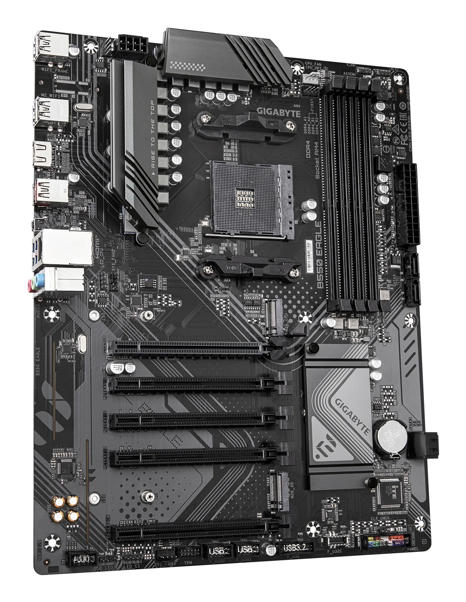 GIGABYTE B550 EAGLE Mainboard – AMD Ryzen 5000 G-Serie CPUs, 10+3+1 Phasen VRM, bis zu 3200 MHz DDR4, 1xPCIe 4.0 + 1xPCIe 3.0 M.2, 1GbE LAN, USB 3.2 Gen 2 – Bild 3