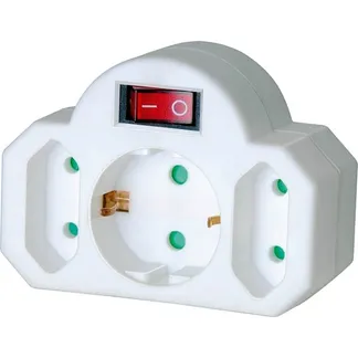 Adapterstecker Euro 2+Schutzkontakt 1 mit Schalter, Steckdosenadapter Adapterstecker Euro 2+Schutzkontakt 1 mit Schalter, Steckdosenadapter