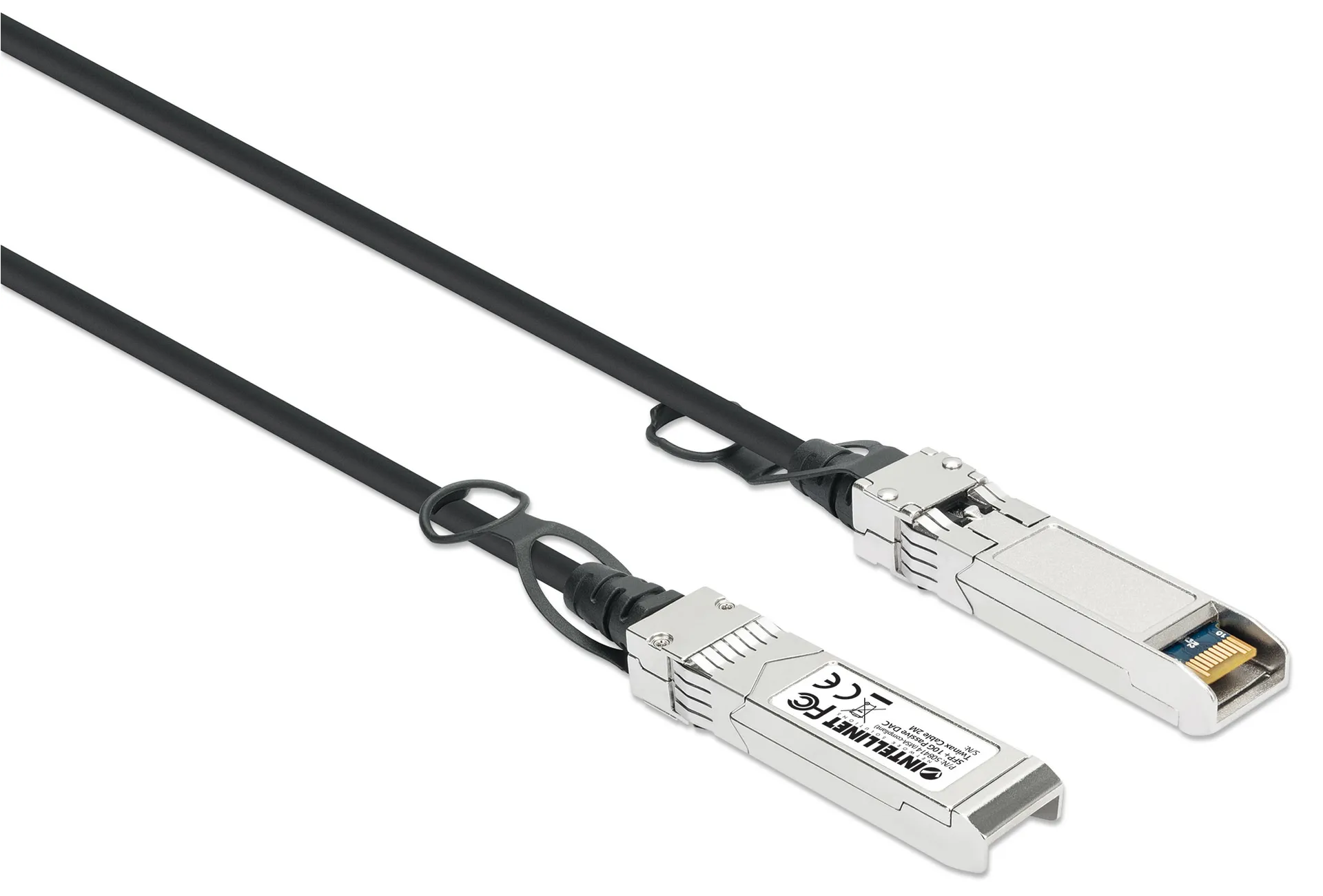 Intellinet 508414 InfiniBand/Glasfaserkabel 2 m SFP+ Schwarz, Silber – Bild 2