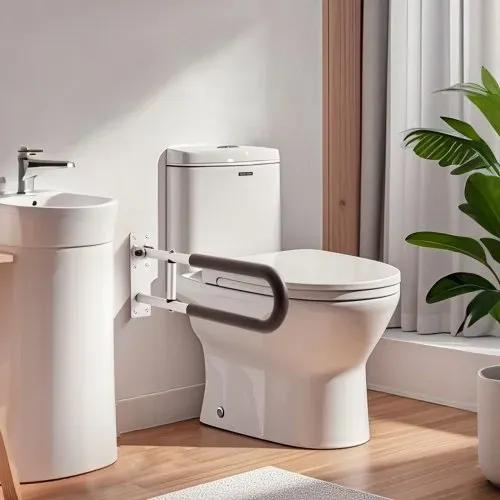 VEVOR Aufstehhilfe Toilette, 605x75x230 mm U-förmiger Haltegriff, Wandstützgriff für Senioren, Handikap-Klappgriff, mit rutschfestem Griff, 136 kg Tragkraft für ältere Menschen, Behinderte, Schwangere – Bild 7