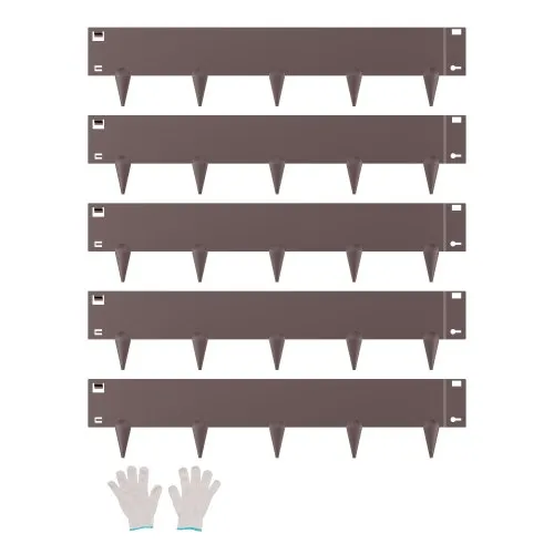 VEVOR Rasenkante, 5er-Pack, 990x207x1,5 mm, rostbeständige Metall-Beeteinfassung, biegbare Garteneinfassung, Beetumrandung, einfach zu installieren, Blumenbeet-Hofweg-Teiler, braun VEVOR Rasenkante, 5er-Pack, 990x207x1,5 mm, rostbeständige Metall-Beeteinfassung, biegbare Garteneinfassung, Beetumrandung, einfach zu installieren, Blumenbeet-Hofweg-Teiler, braun