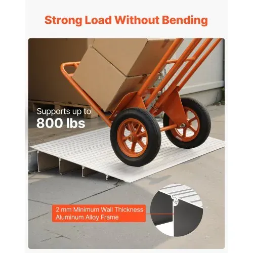 VEVOR Türschwellenrampe, 550x865x115 mm, Rollstuhlrampe aus Aluminiumlegierung mit einer Tragkraft von 360 kg, Bordsteinrampe für Heimtreppen für Rollstühle Roller Gehhilfen Fahrräder Dreiräder – Bild 2