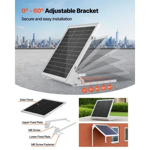 VEVOR 12V Monokristallines Solarpanel-Kit 20W, Batterieladegerät mit integriertem MPPT-Controller & verstellbarer Halterung, IP65 wasserdicht für Auto, Boot, Wohnmobil, Anhänger, Hausdach – Bild 5