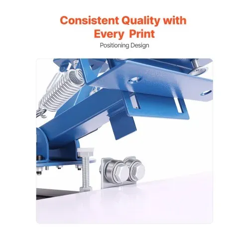VEVOR Siebdruckmaschine 4-Farben 2-Stationen-Siebdruckpresse 540x450 mm, 360° Drehbar Präzise Positionierung Pulverbeschichteter Kohlenstoffstahl für T-Shirt-DIY, Heim- & Gewerbekunden – Bild 2