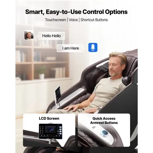 VEVOR Massagesessel Ganzkörpermassagesessel Zero Gravity mit SL-Schiene & Yoga-Stretch-Modus, Relaxsessel mit Heizung & einziehbarem Pedal & 36 Airbags & LCD-Bildschirm Massagestuhl 4D-Massage – Bild 5