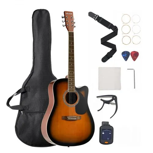 VEVOR Elektro Akustische Gitarre Cutaway Anfänger 1041,4 mm (41 inch) Erwachsene Sunburst VEVOR Elektro Akustische Gitarre Cutaway Anfänger 1041,4 mm (41 inch) Erwachsene Sunburst