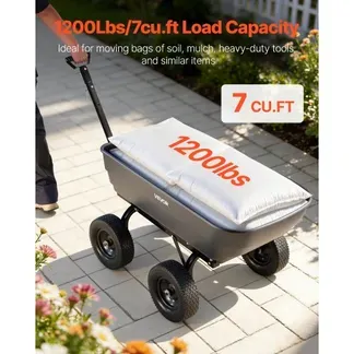 VEVOR Gartenwagen mit Kippfunktion 544 kg Kippwagen Bollerwagen Dumper, 0,2 m³ Nutzinhalt 2-in-1-Verstellbarer Griff 90°-Schnellkippmechanismus 180°-Schwenkrädern für Pflanzen Erde Erntegut VEVOR Gartenwagen mit Kippfunktion 544 kg Kippwagen Bollerwagen Dumper, 0,2 m³ Nutzinhalt 2-in-1-Verstellbarer Griff 90°-Schnellkippmechanismus 180°-Schwenkrädern für Pflanzen Erde Erntegut