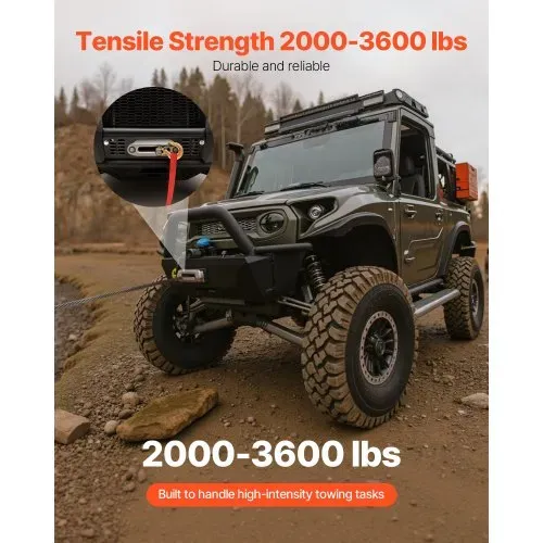 VEVOR Anhängerkupplung Seilwinde Montageplatte, 907–1633 kg Kapazität, Halterung für 2010–2021 Polaris Ranger Rescue-Modelle, mit 3-Loch-Montage, pulverbeschichteter Stahl, schwarz – Bild 2