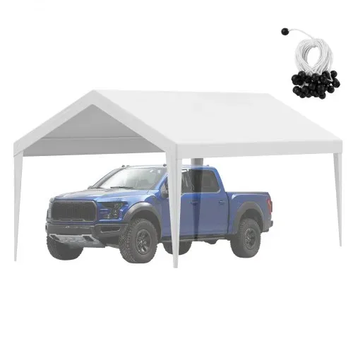 VEVOR Carport-Garagenzelt, 3 x 6 m, Garagendachzelt, wasserdicht und UV-geschützt, einfache Installation mit Spanngurten, weiß (nur Dachabdeckung, Rahmen nicht im Lieferumfang enthalten) – Bild 8