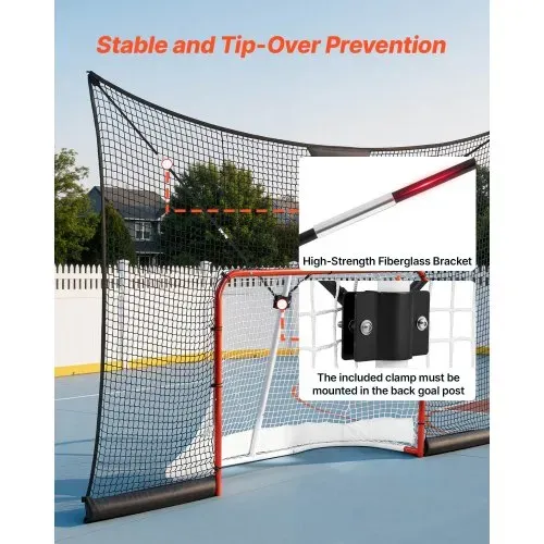 VEVOR Hockey-Torfangnetz 366 x 213 cm Nur Netz für Hockeytor-Training, Robustes Ersatznetz mit Erweiterter Abdeckung, Leicht und Tragbar, Hockeytornetz für Jugendliche und Erwachsene – Bild 3