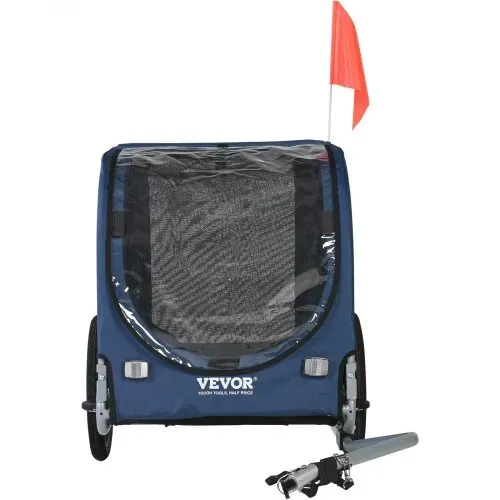 VEVOR Hundeanhänger 45 kg Fahrradanhänger Kohlenstoffstahl + 600D Oxford-Gewebe + PP faltbar 1440 x 725 x 845 mm als Anhänger Gefaltete Größe 810 x 570 x 195 mm Blau – Bild 10