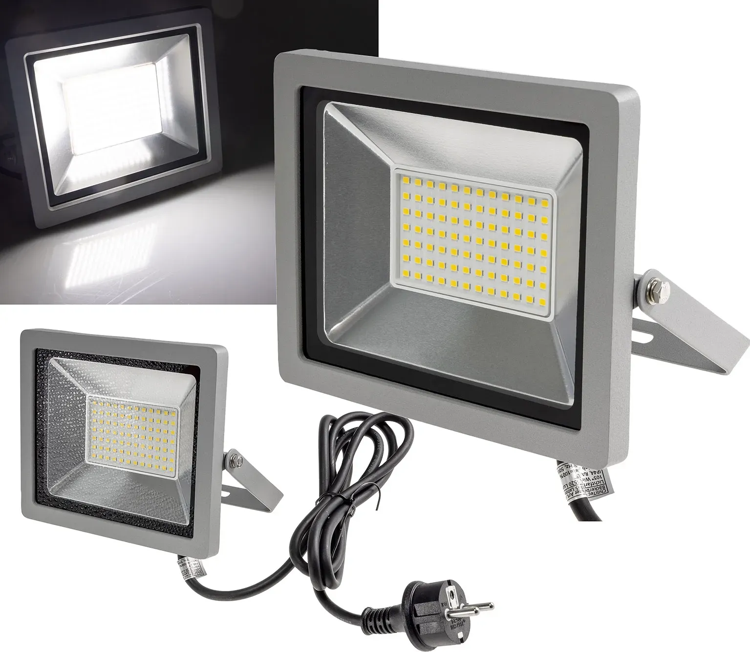 LED-Fluter SlimLine “CTF-SLT 30” silber 30W, 2960lm, 4000K, neutralweiß, IP44 LED-Fluter SlimLine “CTF-SLT 30” silber 30W, 2960lm, 4000K, neutralweiß, IP44
