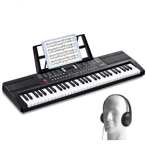 VEVOR Digitales Klavier mit 61 Tasten, 200 Töne, 200 Rhythmen, tragbares elektrisches Klavier-Keyboard-Kit mit 60 Demo-Songs, integrierten Doppellautsprechern, Kopfhörern, Mikrofon, Klavieraufklebern für Anfänger VEVOR Digitales Klavier mit 61 Tasten, 200 Töne, 200 Rhythmen, tragbares elektrisches Klavier-Keyboard-Kit mit 60 Demo-Songs, integrierten Doppellautsprechern, Kopfhörern, Mikrofon, Klavieraufklebern für Anfänger
