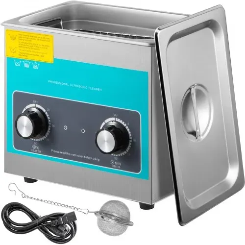 VEVOR 3L Knob Control Digital Ultraschall Reiniger 40kHz Ultrasonic Cleaner Edelstahl, 24 x 14 x 10 cm Schmuck Reinigung Ultraschall Ultraschallreinigungsgerät Brille Reinigungsgerät Heater Timer – Bild 7