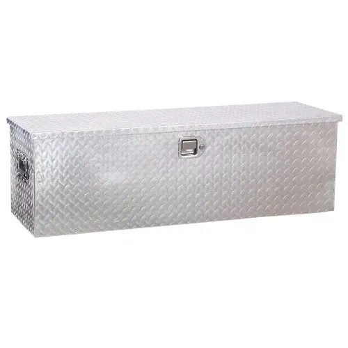 VEVOR Werkzeugkasten aus Aluminium für die Ladefläche mit seitlichem Griff & Schlossschlüsseln, Aufbewahrungs-Werkzeugkiste für Anhänger Pickup Wohnmobil (1244,6 x 381 x 381 mm) Silber – Bild 8