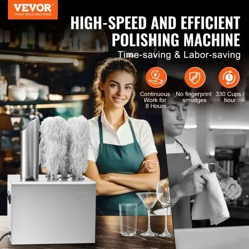 VEVOR Gläserpoliermaschine Weinglas-Poliermaschine mit 5 Polierköpfen, 330 Tassen/h, elektrischer kommerzieller Glaspolierer für Sektgläser, Bierkrüge, Becher, perfekt für Bar, Restaurant VEVOR Gläserpoliermaschine Weinglas-Poliermaschine mit 5 Polierköpfen, 330 Tassen/h, elektrischer kommerzieller Glaspolierer für Sektgläser, Bierkrüge, Becher, perfekt für Bar, Restaurant