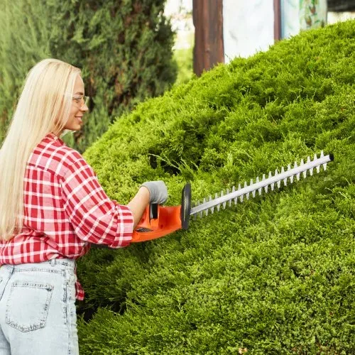 VEVOR Elektrische Heckenschere, 1200 U/min, Heckentrimmer für niedrige Äste, 20 V 2 A Akku, Elektroheckenschere mit 51 cm Dual-Action-Klinge & sicherem Design, Gartenschere für die Rasenpflege im Hof – Bild 7