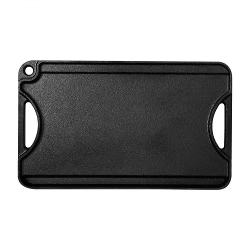 VEVOR wendbarer Grillplatte Bratpfanne Griddle aus Gusseisen (185 x 342 mm), tragbare rechteckige BBQ Pfanne mit Griff, Familienkochgeschirr für Herdplatten drinnen/draußen Grill, schwarz – Bild 8