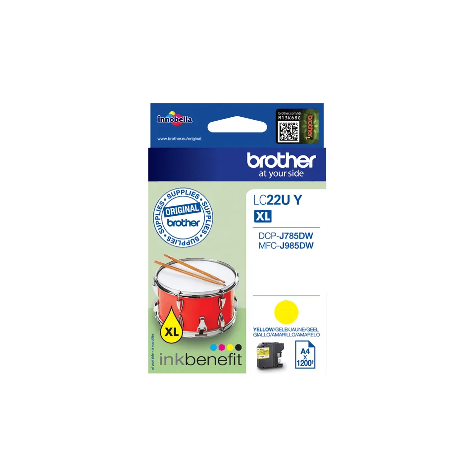 Brother LC22UY Druckerpatrone 1 Stück(e) Original Hohe (XL-) Ausbeute Gelb – Bild 3