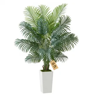 VEVOR Künstliche Areca-Palme, 1,8 m, künstliche tropische Palmenpflanzen mit weißem Pflanzgefäß, Kunstseidenpflanze im Topf, Kunstbaum für Veranden, Wohnzimmer, Terrassen, Zuhause, Büro VEVOR Künstliche Areca-Palme, 1,8 m, künstliche tropische Palmenpflanzen mit weißem Pflanzgefäß, Kunstseidenpflanze im Topf, Kunstbaum für Veranden, Wohnzimmer, Terrassen, Zuhause, Büro