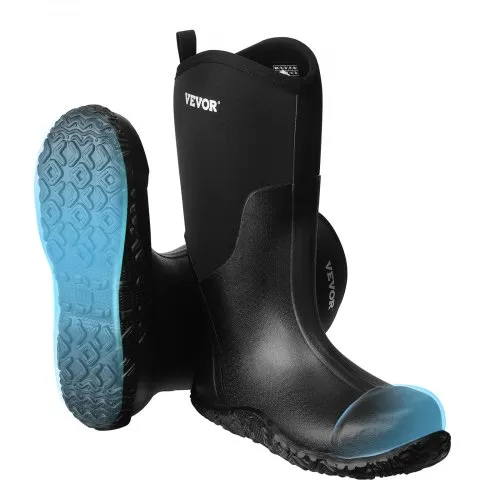 VEVOR Gummistiefel mit Stahlkappe für Herren, Schutzschuhe, wasserdichte Regen-Angelstiefel, rutschfeste Arbeitsschuhe für den Außenbereich, für Fertigung, Bau, Landwirtschaft, Größe 12 US VEVOR Gummistiefel mit Stahlkappe für Herren, Schutzschuhe, wasserdichte Regen-Angelstiefel, rutschfeste Arbeitsschuhe für den Außenbereich, für Fertigung, Bau, Landwirtschaft, Größe 12 US