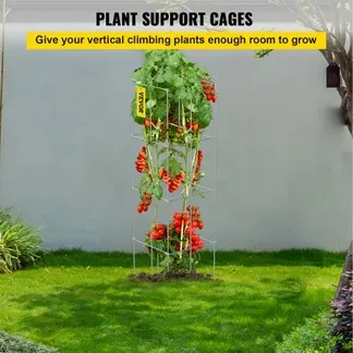 VEVOR Tomatenkäfige, 30 x 30 x 117 cm, 5er-Set quadratische Pflanzenstützkäfige, robuste, silberne Tomatentürme aus PVC-beschichtetem Stahl zum Klettern von Gemüse, Pflanzen, Blumen und Früchten VEVOR Tomatenkäfige, 30 x 30 x 117 cm, 5er-Set quadratische Pflanzenstützkäfige, robuste, silberne Tomatentürme aus PVC-beschichtetem Stahl zum Klettern von Gemüse, Pflanzen, Blumen und Früchten
