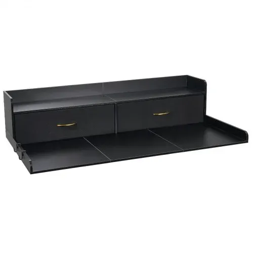 VEVOR Arbeitsplatte für Waschmaschine & Trockner (137 x 69,9 cm) mit Ablage & 2 Schubladen & Haken, für Wäscheschrank Speisekammer Küchentheke, 113 kg Belastbar, Schwarz, Ablagefläche für Waschmittel – Bild 9