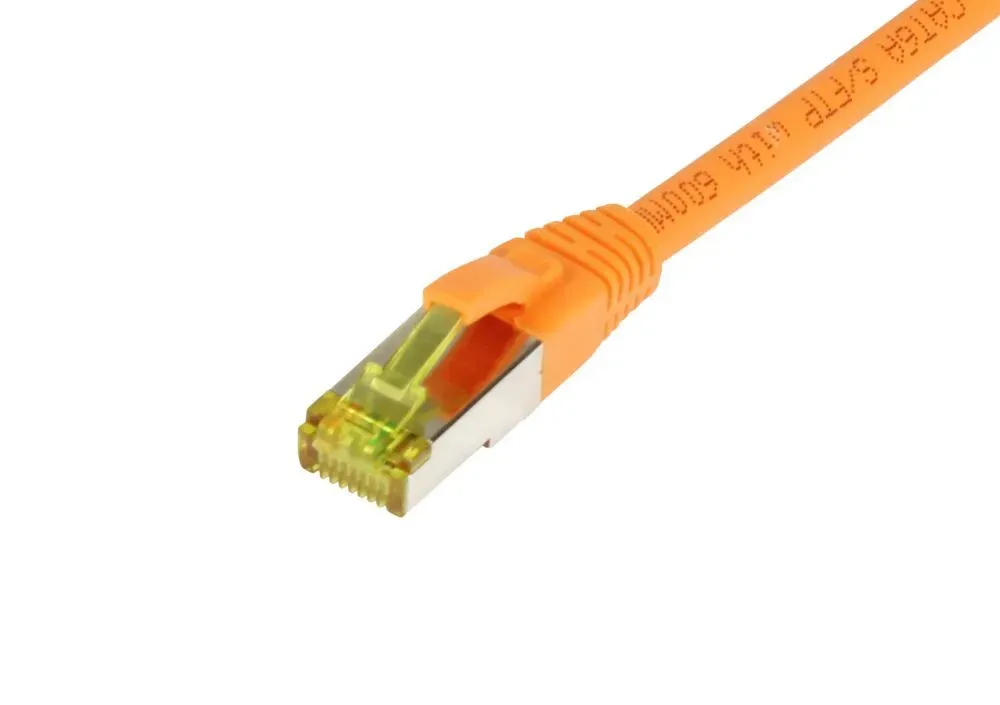 Patchkabel RJ45, CAT6A 500Mhz, 7.5m, orange, S-STP(S/FTP), TPE/LSZH(Ultraflex), AWG26, mit CAT7 Rohkabel, Synergy 21 Patchkabel RJ45, CAT6A 500Mhz, 7.5m, orange, S-STP(S/FTP), TPE/LSZH(Ultraflex), AWG26, mit CAT7 Rohkabel, Synergy 21