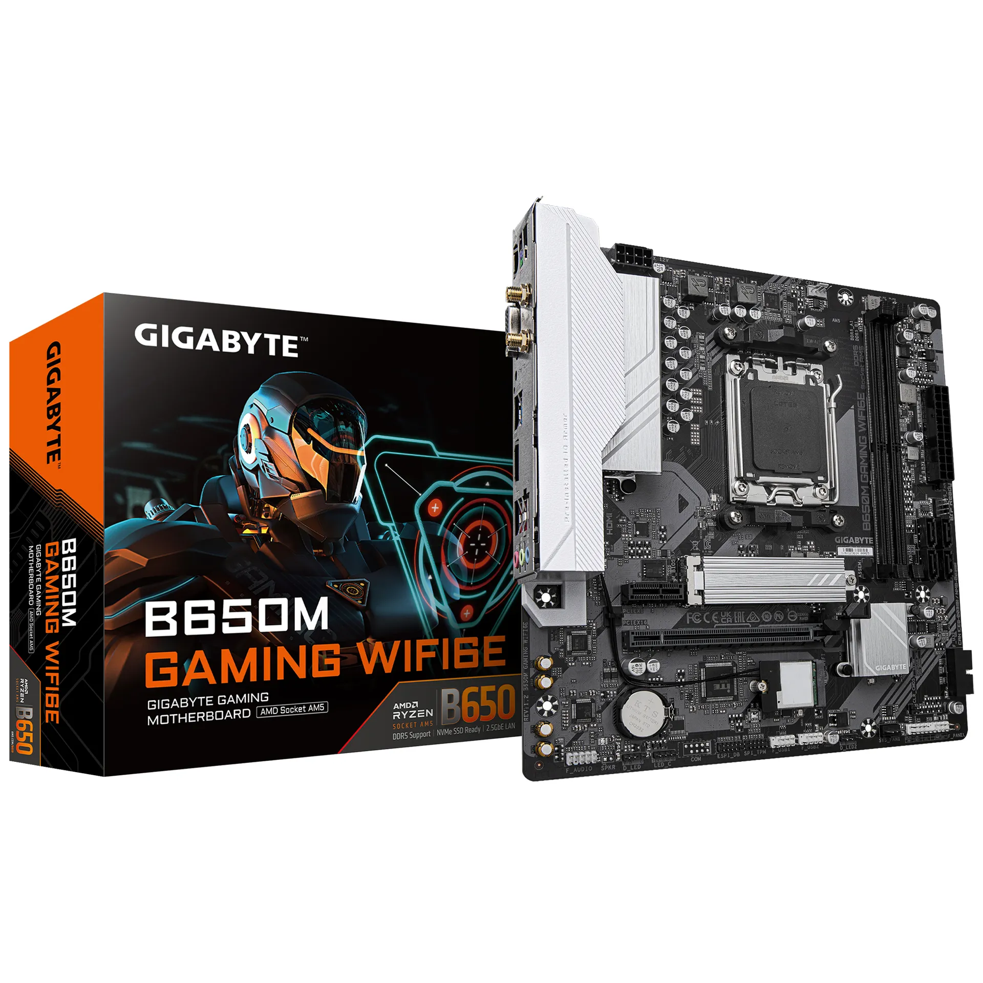 GIGABYTE B650M GAMING WIFI6E Mainboard – AMD Ryzen 9000 Serie CPUs, 5+2+2 Phasen VRM, bis zu 6400 MHz DDR5 (OC), 1xPCIe 4.0 M.2, 2,5 GbE LAN, WIFI 6E, USB 3.2 Gen 1 GIGABYTE B650M GAMING WIFI6E Mainboard – AMD Ryzen 9000 Serie CPUs, 5+2+2 Phasen VRM, bis zu 6400 MHz DDR5 (OC), 1xPCIe 4.0 M.2, 2,5 GbE LAN, WIFI 6E, USB 3.2 Gen 1
