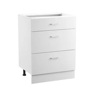 VEVOR weißer Unterschrank (600 x 475 x 816 mm) mit 3 Schubladen unmontierter Schubladen-Unterschrank, Montagefertiger Schrank mit Soft-Close-Türen & verstellbarem Regal, für Haushalt Büro VEVOR weißer Unterschrank (600 x 475 x 816 mm) mit 3 Schubladen unmontierter Schubladen-Unterschrank, Montagefertiger Schrank mit Soft-Close-Türen & verstellbarem Regal, für Haushalt Büro