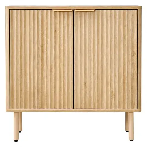 VEVOR Sideboard Küchenschrank mit 2 Ablageflächen, Buffetschrank im mittelalterlichen Stil für Wohnzimmer Eingangsbereich Küche, Aufbewahrungsschrank 80 x 37,5 x 80 cm Eiche Küchenbuffet – Bild 9